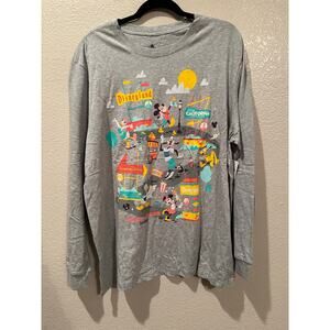 NWT Disney Parks Mickey n Friends Play at the Park Series Grey Long Sleeve Tee L